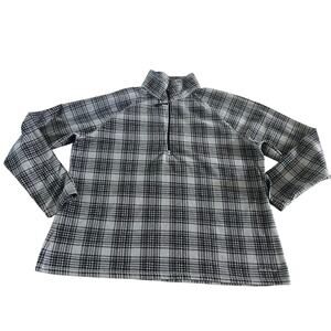 Eddie Bauer Blue Plaid Quarter Zip Pullover Plus Size 2X Athleisure